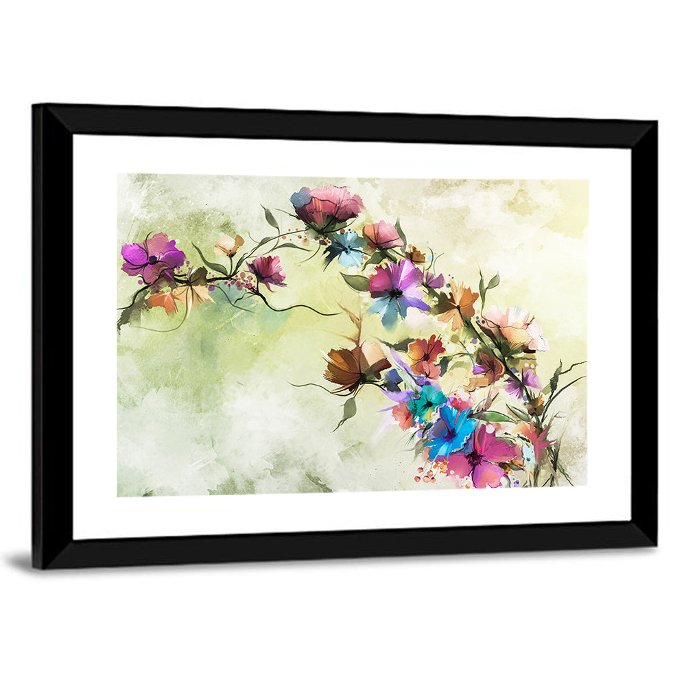 Abstract Floral Branches in Oil Wall Art