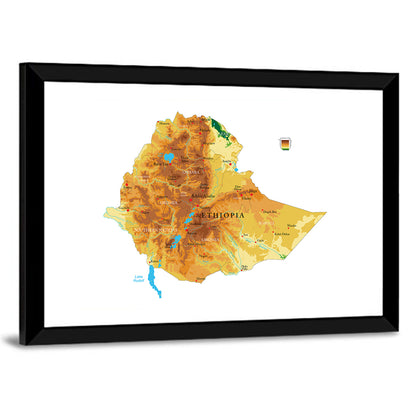 Ethiopia Topographic Map Wall Art
