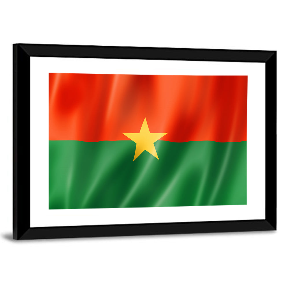 Burkina Faso Flag with Wavy Texture Wall Art