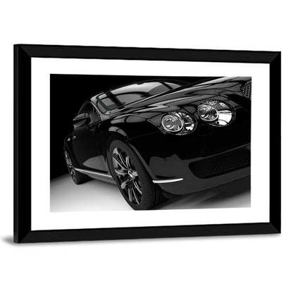 Black Luxury Car Close-up Wall Art