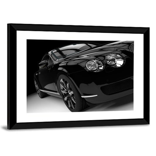 Black Luxury Car Close-up Wall Art