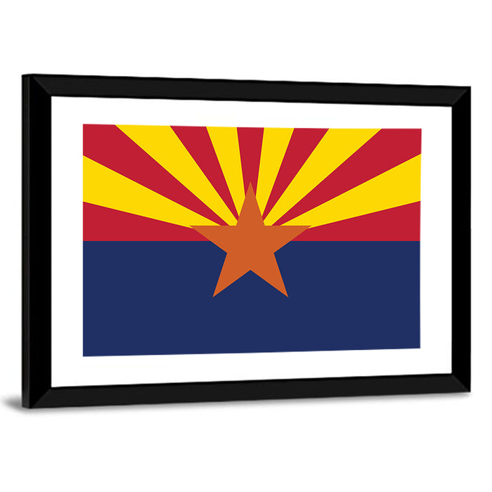 Arizona State Flag Graphic Wall Art as a framed print