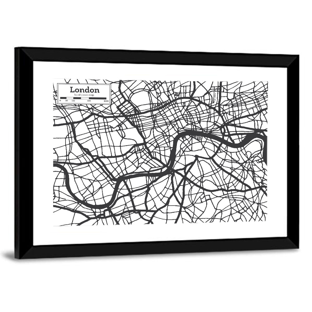 Hand Drawn London Map Wall Art