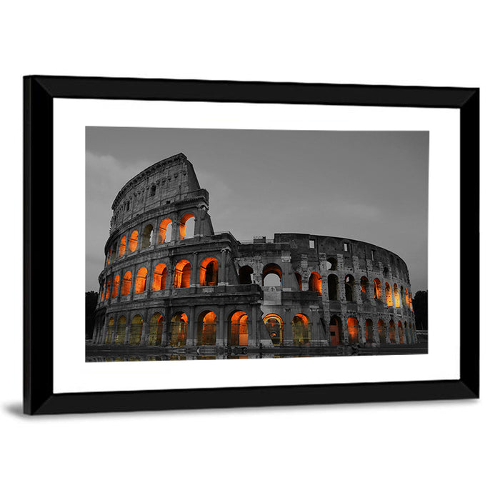 Colosseum at Dusk, Rome Wall Art as a framed print