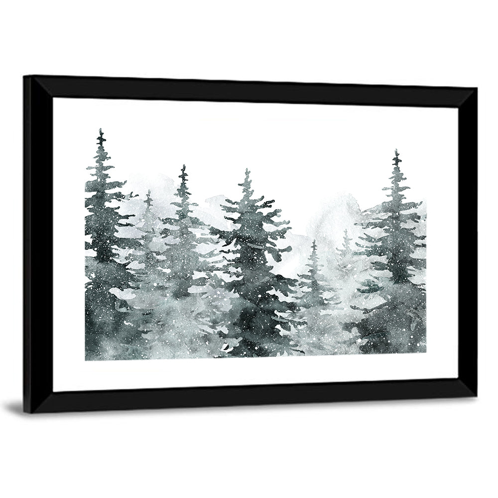 Snowy Pine and Spruce Forest Wall Art