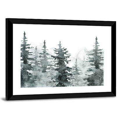 Snowy Pine and Spruce Forest Wall Art