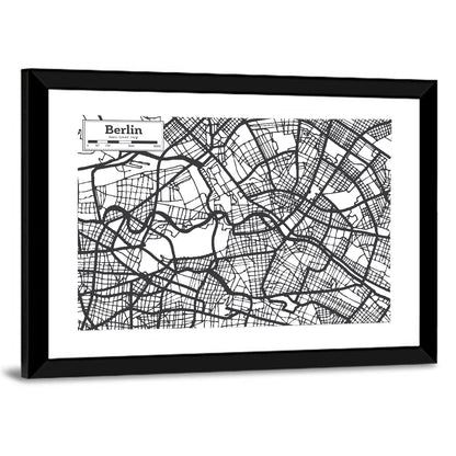 Hand-drawn Berlin City Map Wall Art