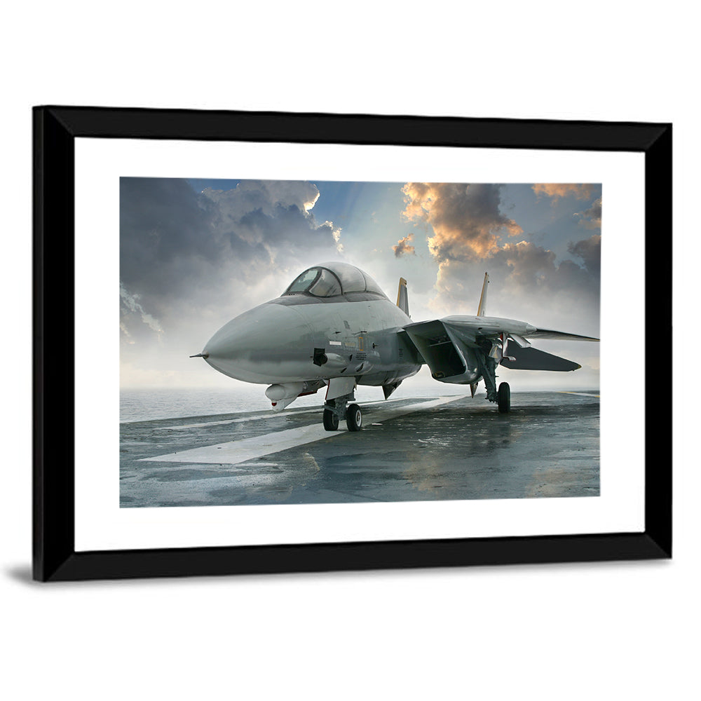 Swept-wing Jet on Flight Deck Wall Art