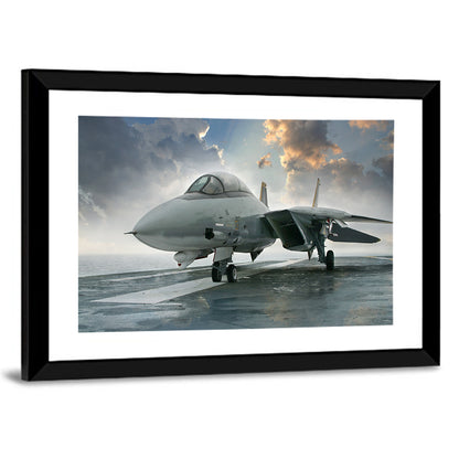 Swept-wing Jet on Flight Deck Wall Art