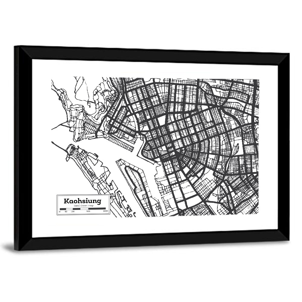 Kaohsiung Aerial Map Wall Art