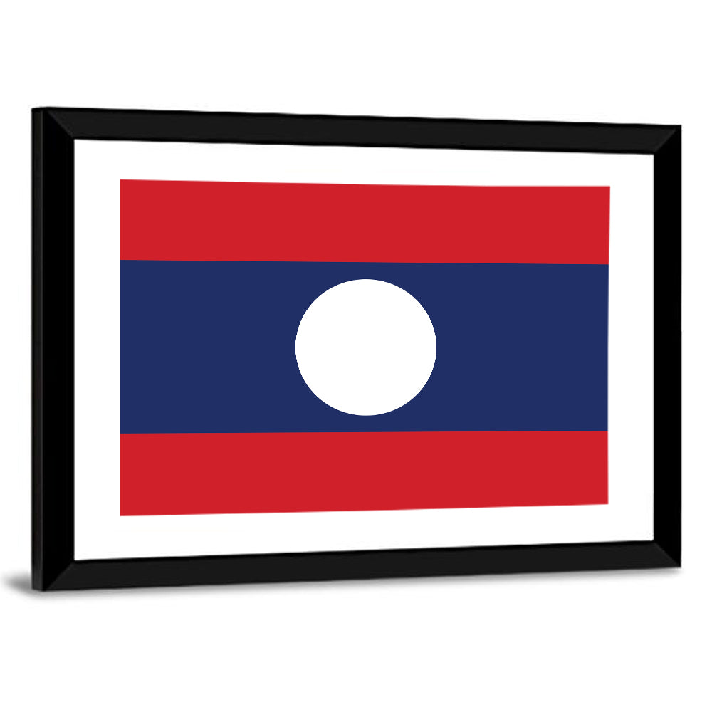 Laos Flag Minimalist Graphic Wall Art
