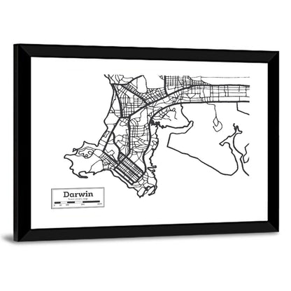 Darwin Minimalist City Map Wall Art