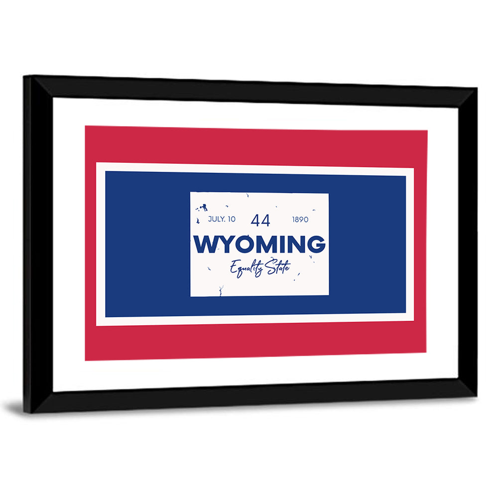 Wyoming Typographic Map Wall Art
