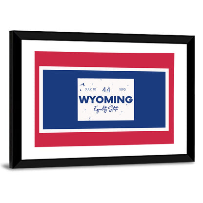 Wyoming Typographic Map Wall Art