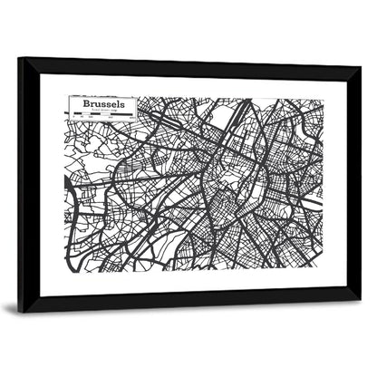 Brussels Hand Drawn City Map Wall Art