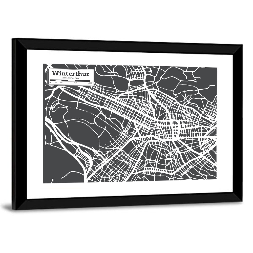 Winterthur Street Map Wall Art