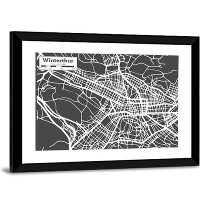 Winterthur Street Map Wall Art