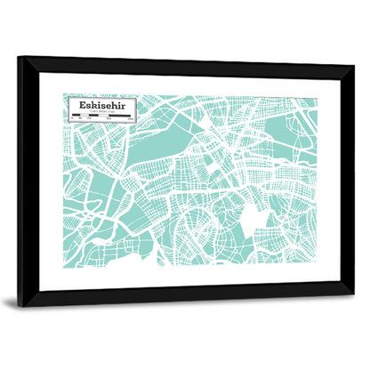 Eskisehir Street Grid Map Wall Art