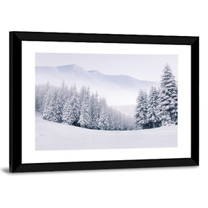 Foggy Winter Mountains Wall Art