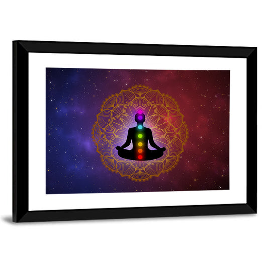 Meditation Man with Golden Mandala Wall Art
