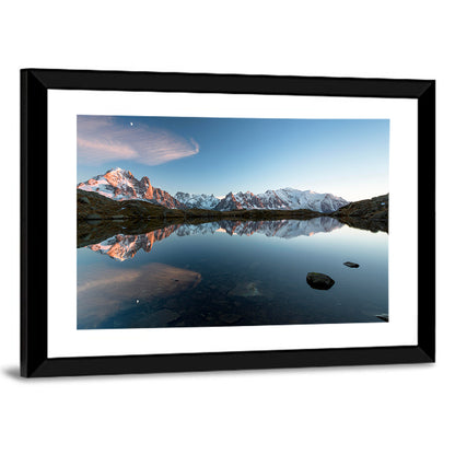 Lac de Chésserys With Mountains Of Chamonix Wall Art