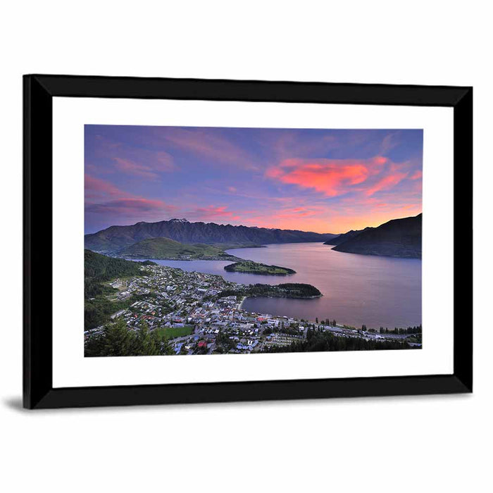 Queenstown Over Lake Wakatipu Wall Art as a framed print