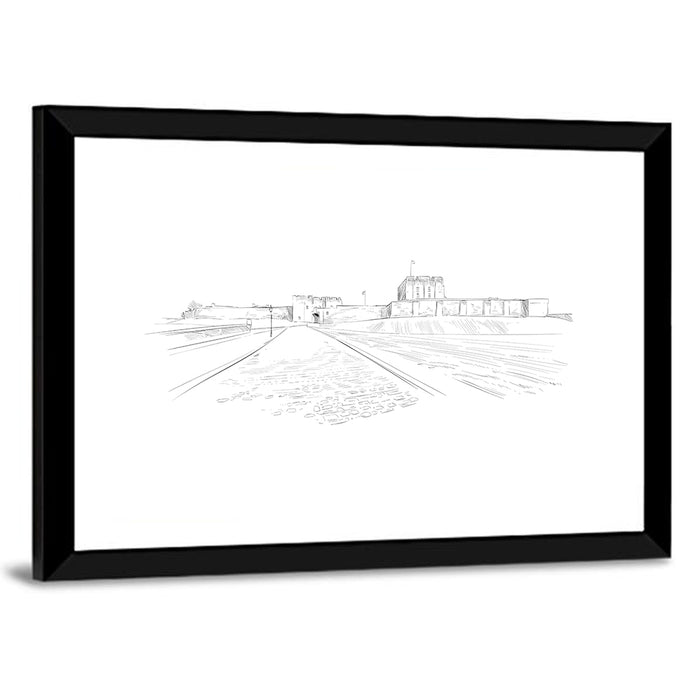 Carlisle Castle Sketch Wall Art as a framed print