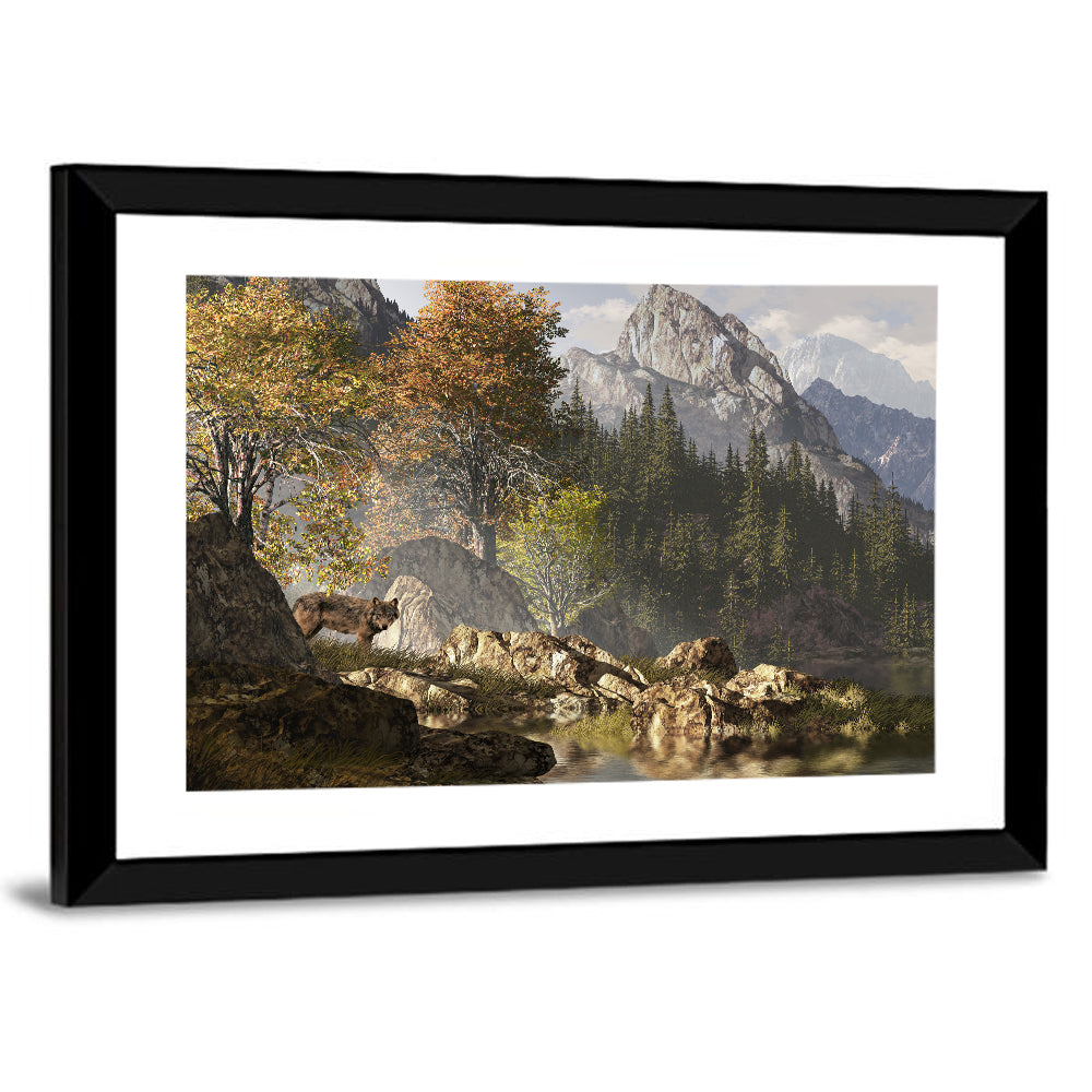 Wolf in the Rocky Mountains Wall Art