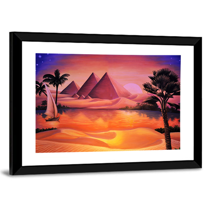 Giza Sunset Over Great Pyramids Wall Art