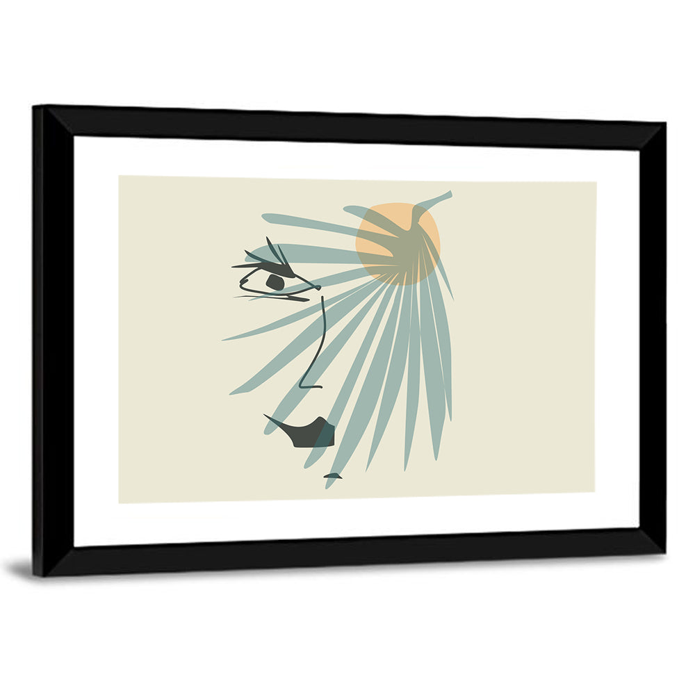Palm Leaf Profile Line Wall Art