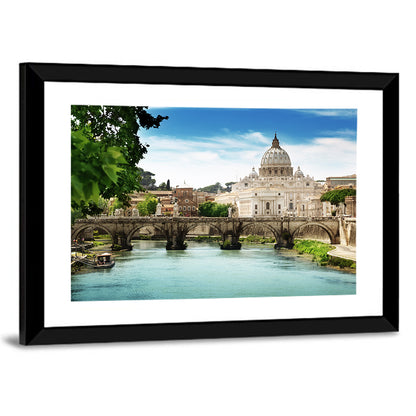 Tiber View with St. Peter's Basilica Wall Art
