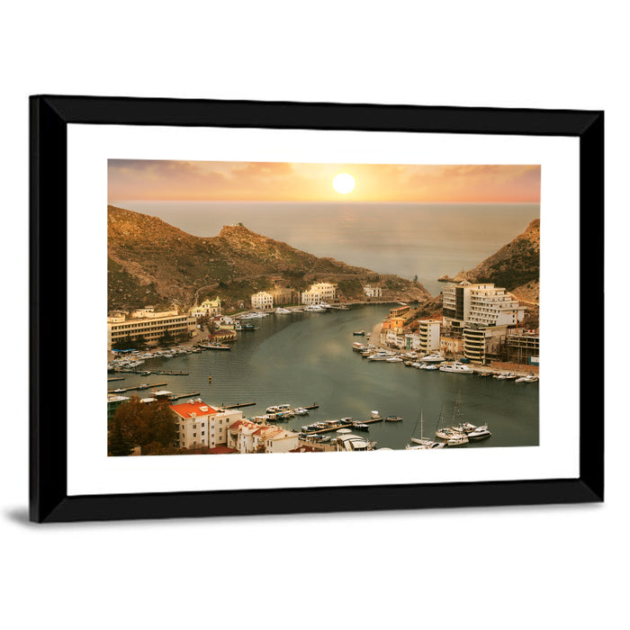 Balaklava Bay at Sunset Wall Art as a framed print
