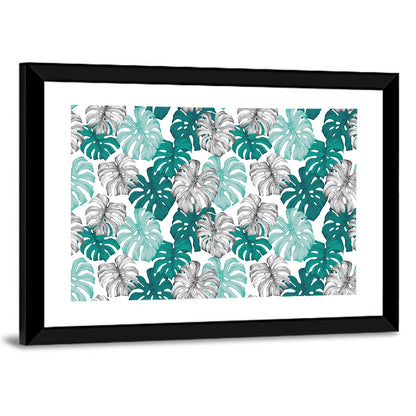 Seamless Monstera Leaf Pattern Wall Art