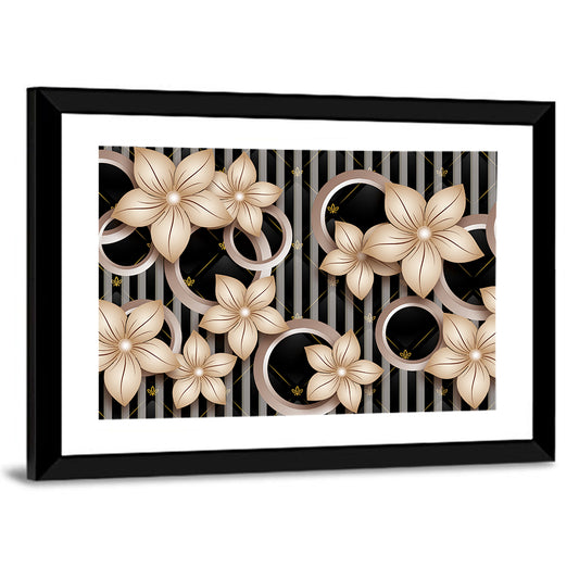 3d Floral Circle Pattern Wall Art