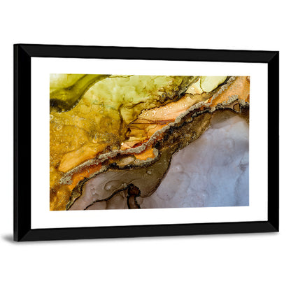 Glittering Vein Alcohol Ink Abstract Wall Art