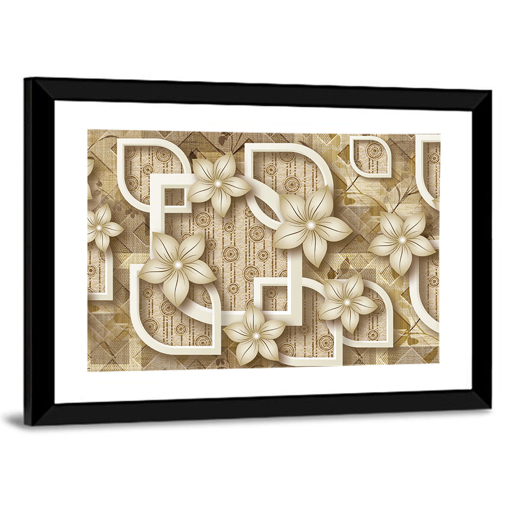 3d Floral Relief Design Wall Art