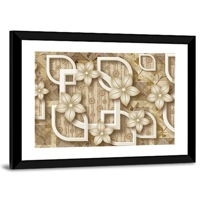 3d Floral Relief Design Wall Art