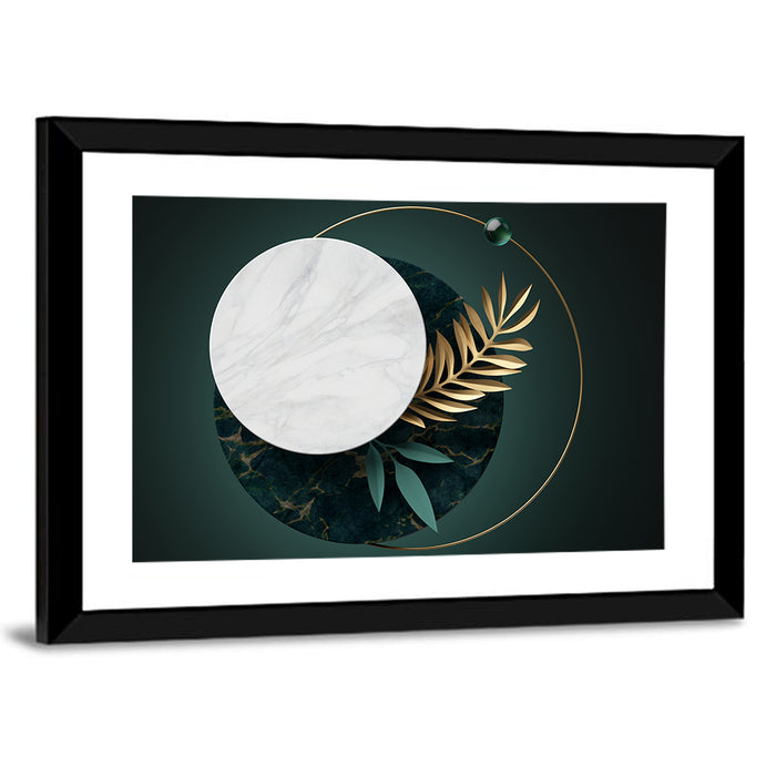 3d Palm Leaf Textured Composition Wall Art as a framed print