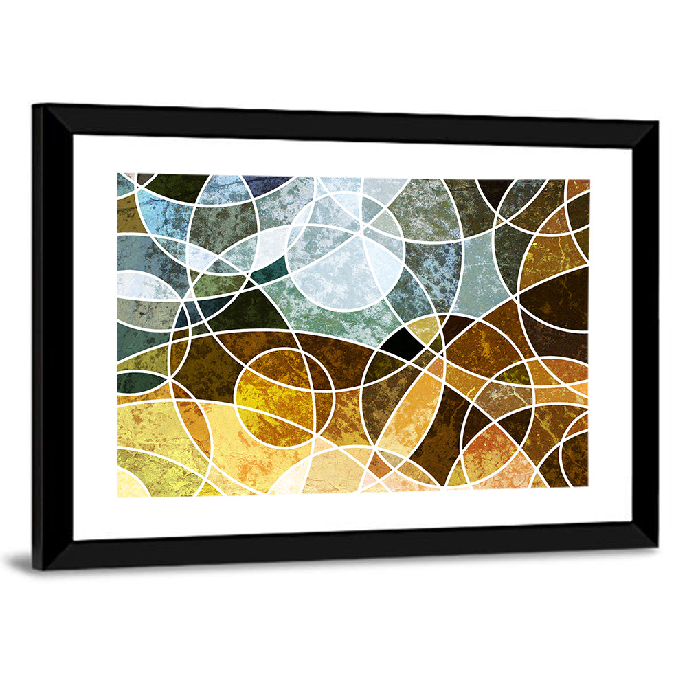Weathered Geometric Mosaic Wall Art