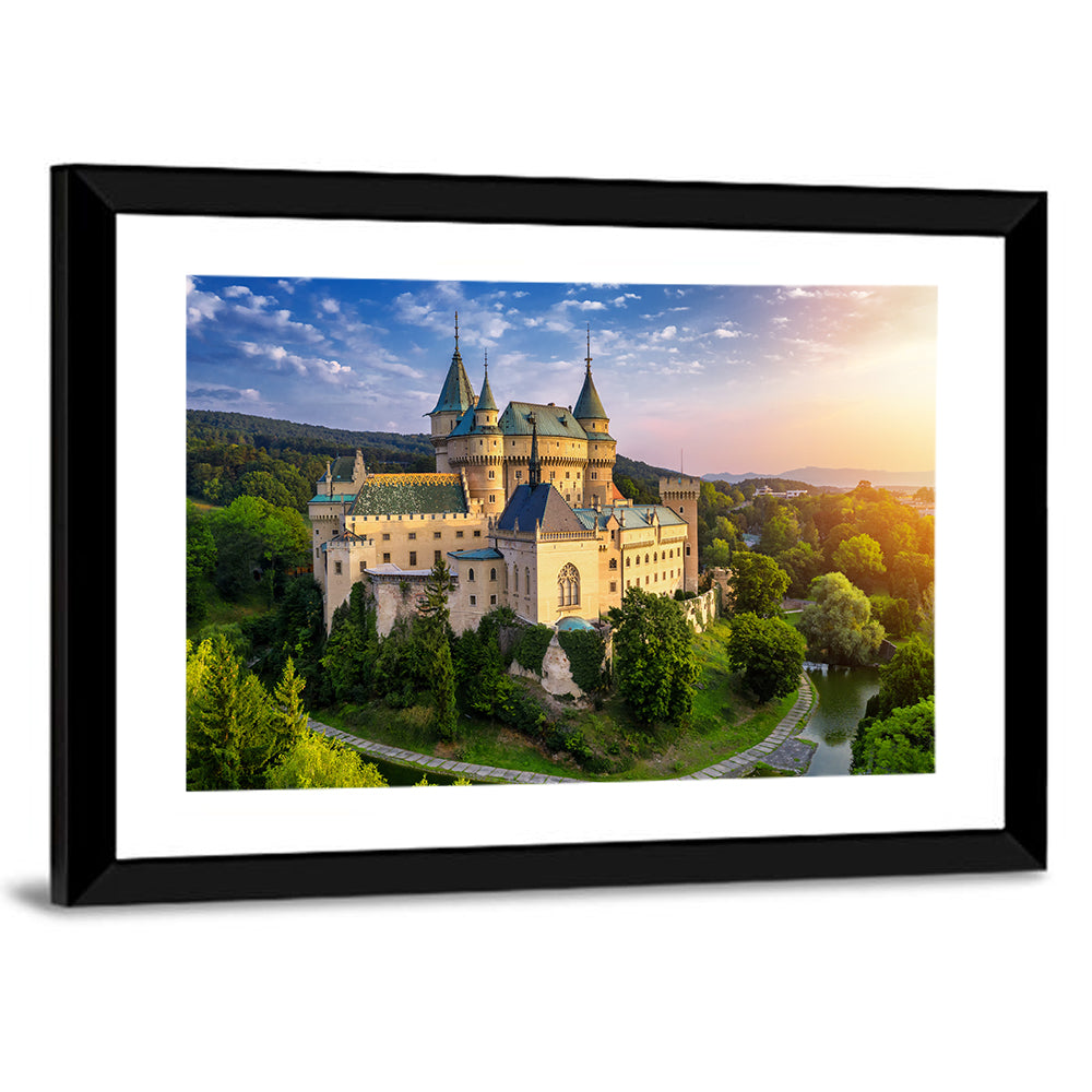 Bojnice Castle at Sunset Wall Art