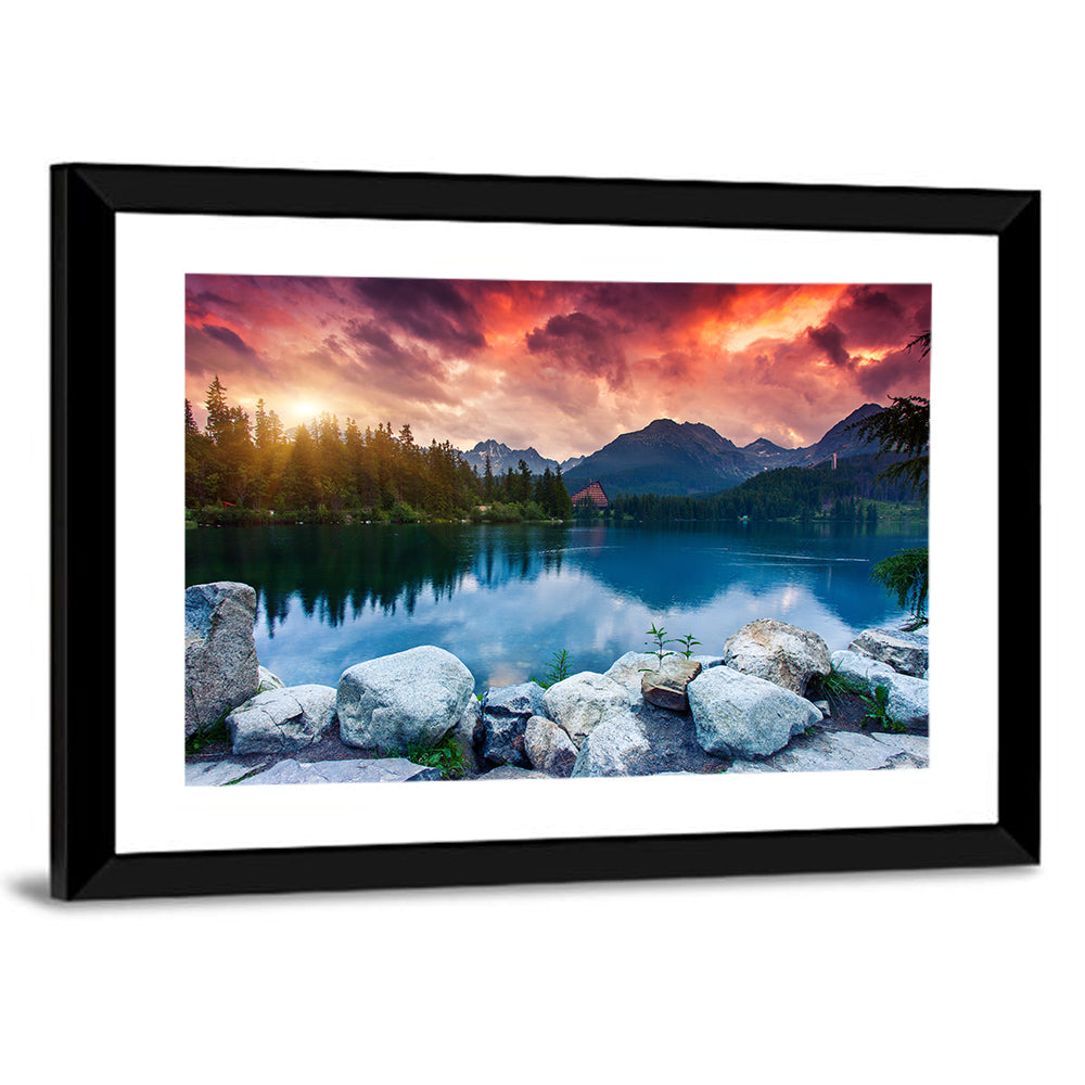 Sunset Over Štrbské Pleso Wall Art
