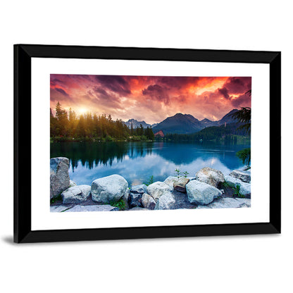 Sunset Over Štrbské Pleso Wall Art