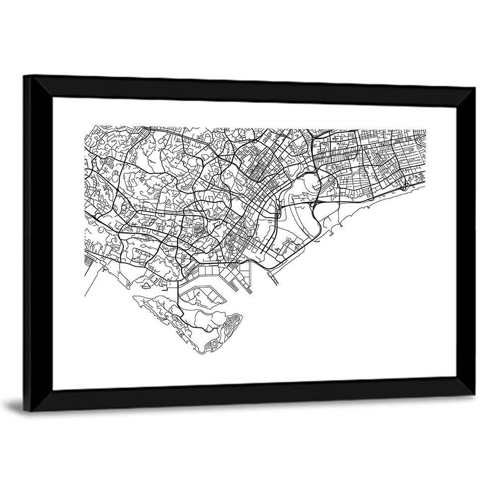 Singapore City Map Wall Art