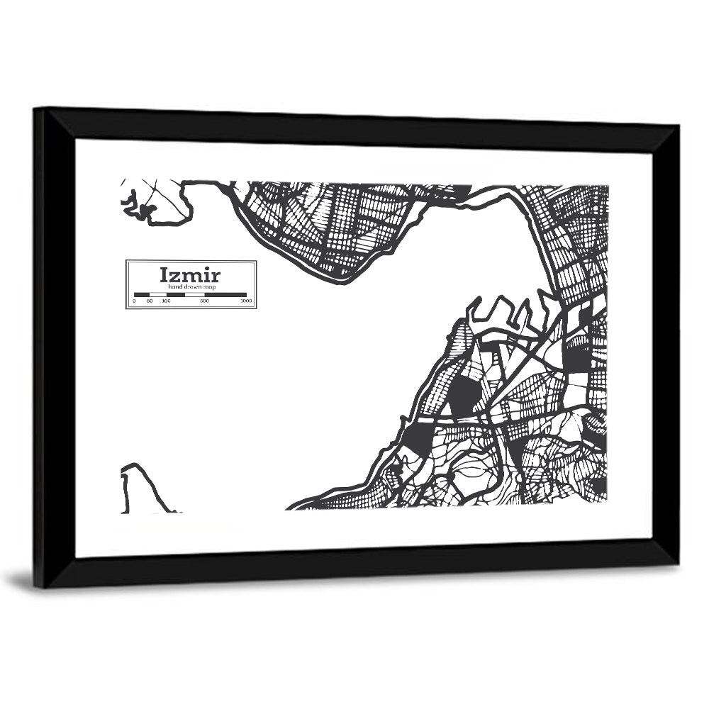 Izmir City Map Wall Art
