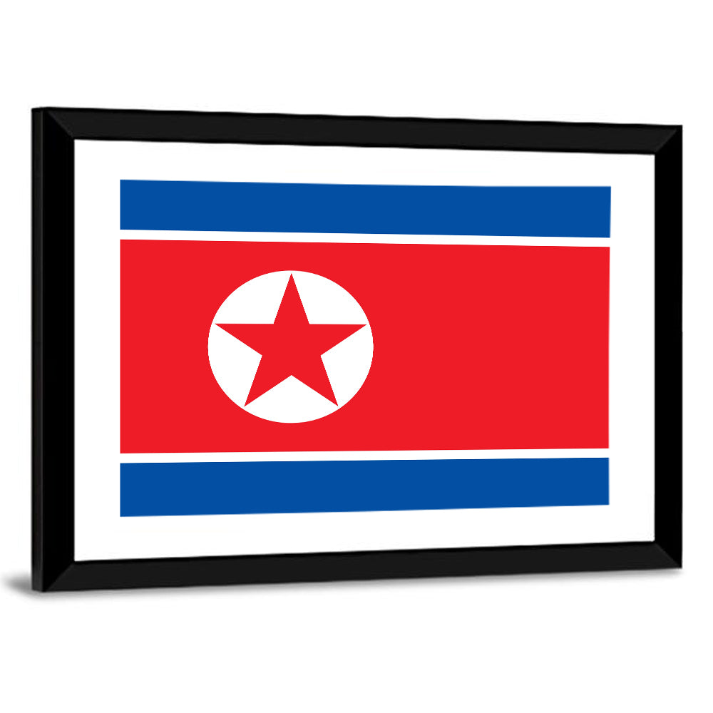 North Korean Flag Graphic Wall Art