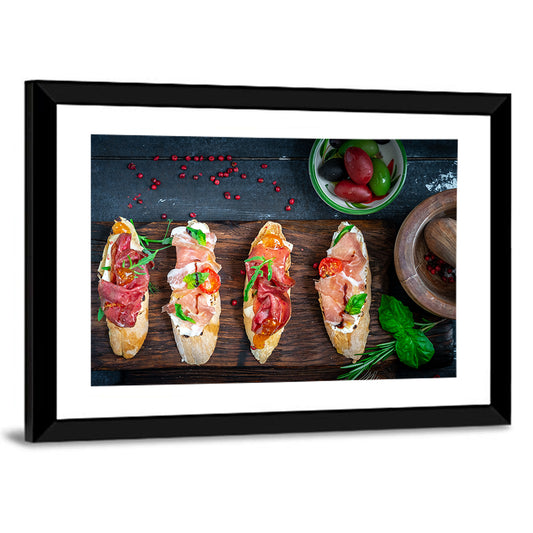 Bruschetta with Prosciutto and Olives Wall Art