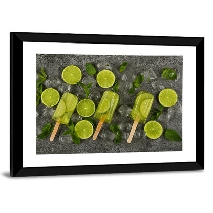 Translucent Lime Popsicles with Mint Wall Art