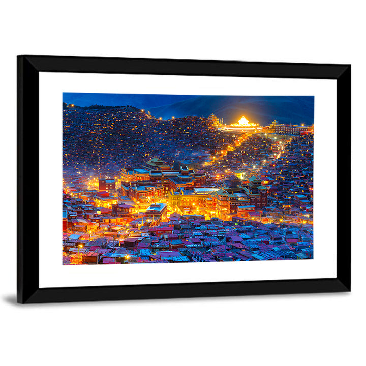 Larung Gar Monastery at Night Wall Art