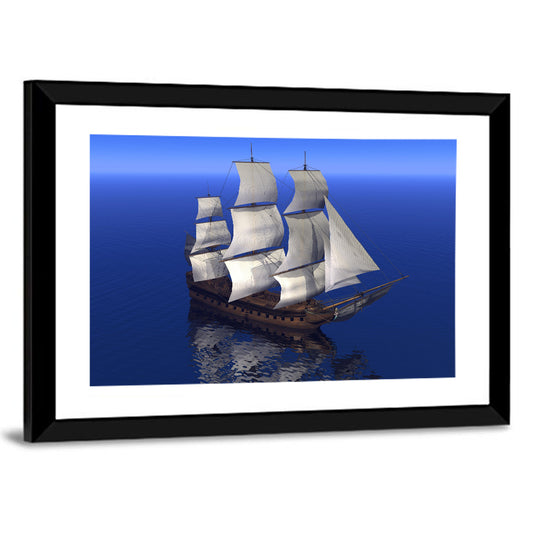 Three-masted Sailing Ship at Sea Wall Art