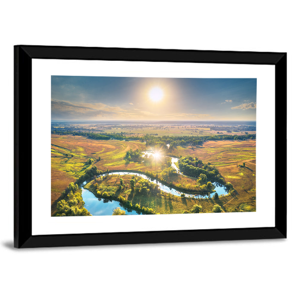 Meandering River at Summer Sunrise Wall Art